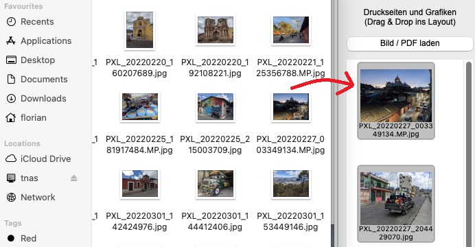 Screenshot Drag und Drop